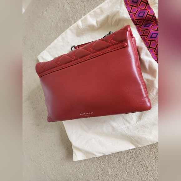Kurt Geiger London Red Kensington Medium Leather Shoulder Crossbody Bag Purse - Picture 7 of 16